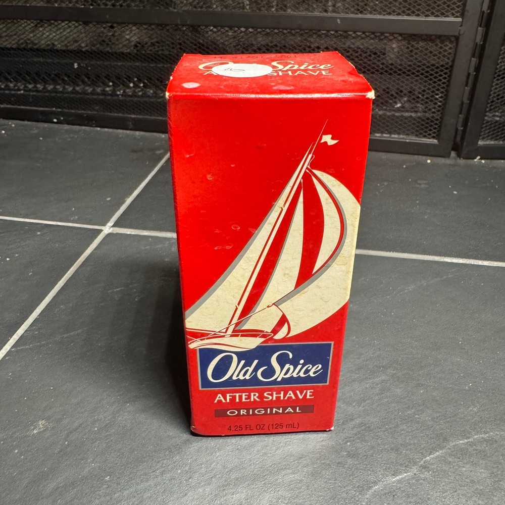 Vintage 1997 Old Spice Original After Shave 4.25 oz White Glass Bottle with Box‎